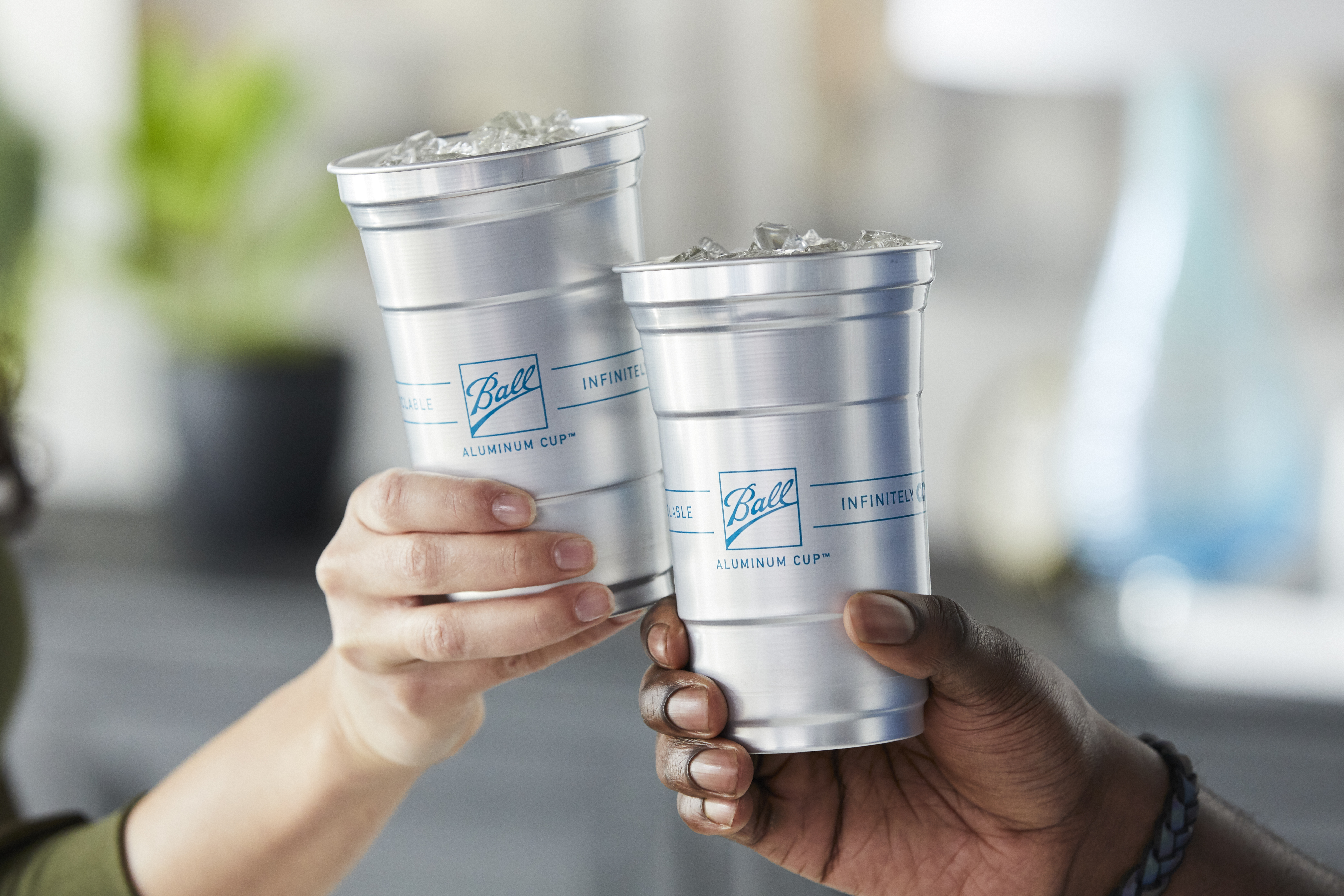 two aluminum cups