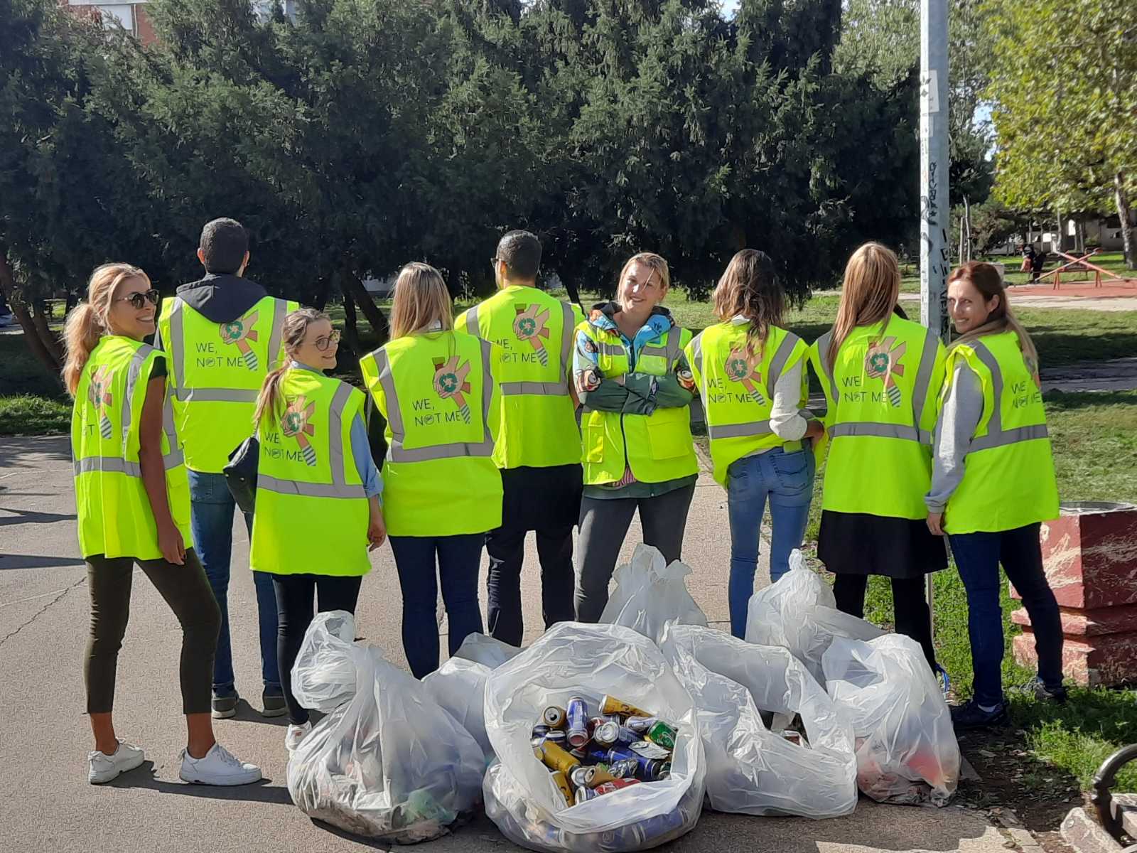 Group of workers having a positive Community impact through recycling