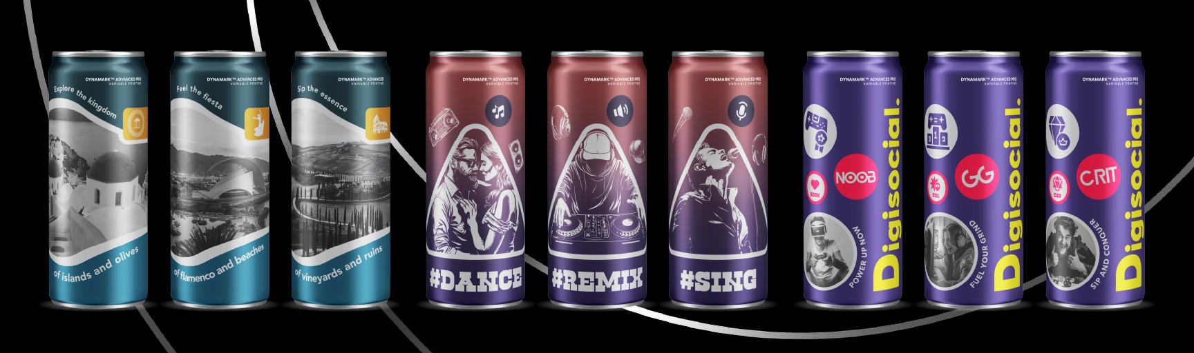 An image of beautiful can designs with multi-color backgrounds and variation